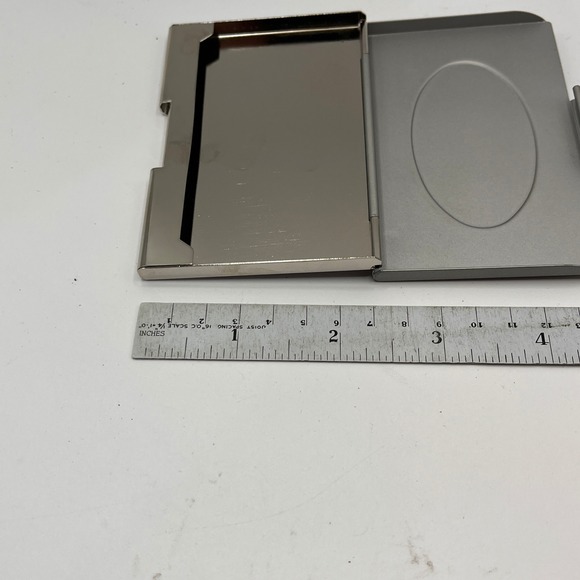 Versace Inspired Medusa Head Business Card Holder Silver Tone Metal - Picture 9 of 9